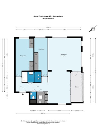 Floor plan - Anne Frankstraat 43, 1018 DM Amsterdam 